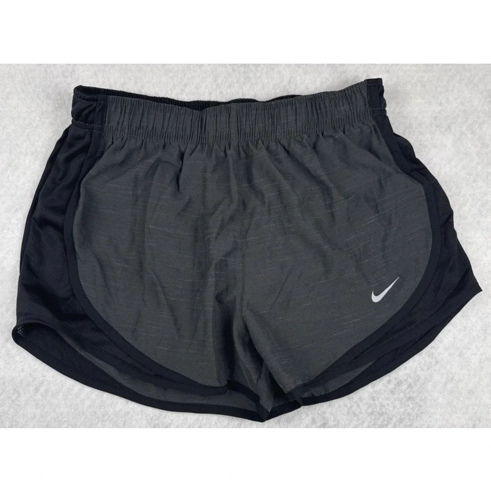 Nike Dri-FIT Tempo Running Shorts Womens Small Grey Black DB4487-083 NEW